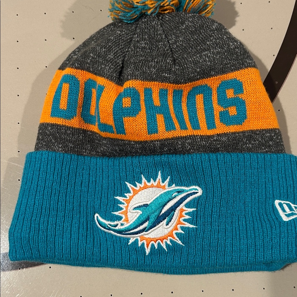 New Era Dolphins Kids Beanie - Gray, Orange, Teal